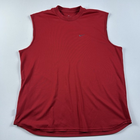 Nike Muscle Tank Top Men XL Red‎ Swoosh Sleeveless Gym Active Run athletic Train - Picture 1 of 8